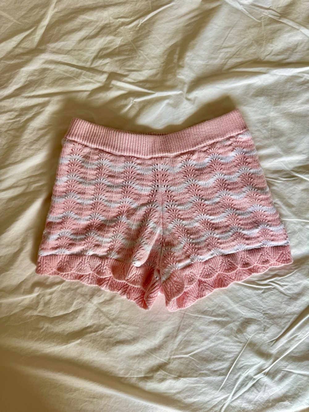 Janie and Jack Pink Knit Striped Shorts